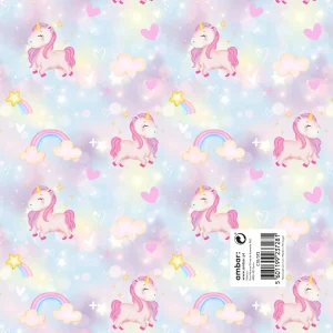 Resma de 25 Folhas de Papel Infantil Love Unicorn C10/372