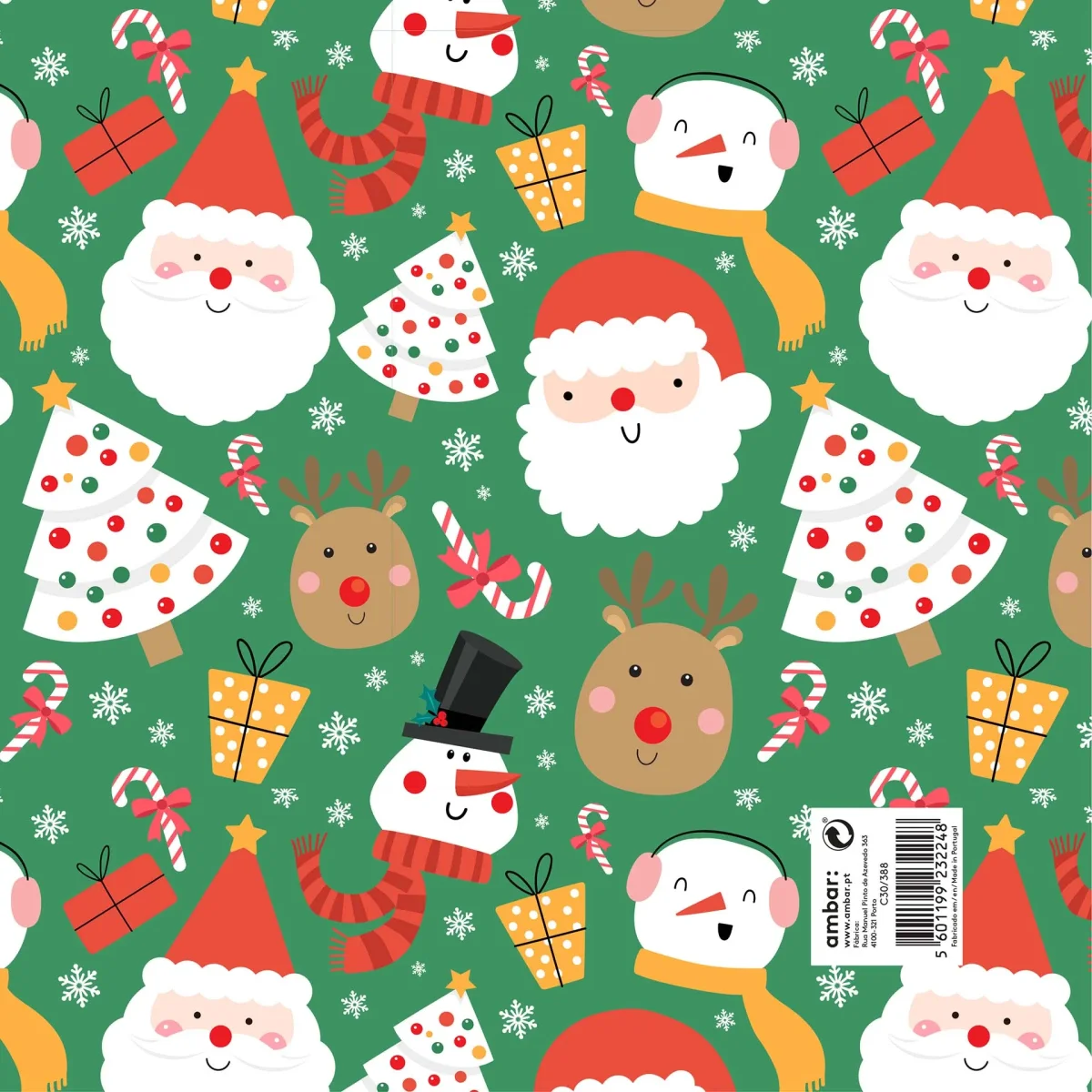 Resma de 25 Folhas de Papel Natal Santa&Reindeer C30/388