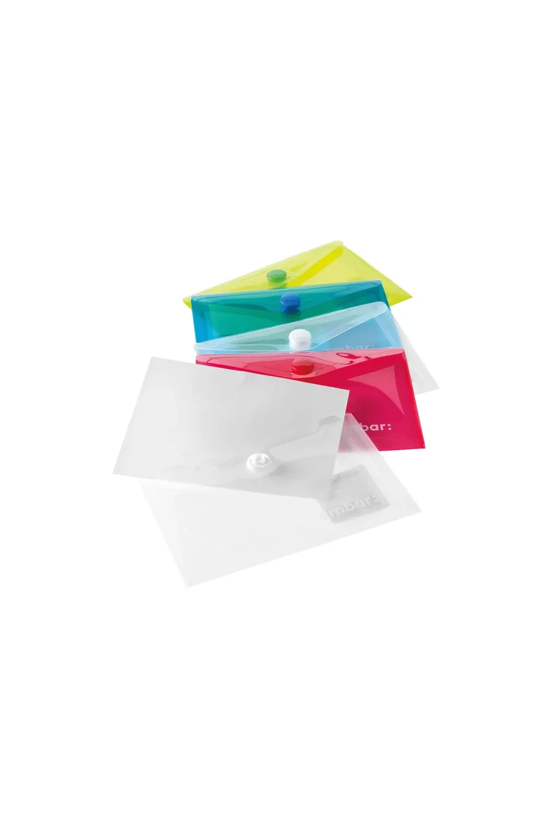 12 Bolsas Envelope Ambar Polipro B6 fecho com mola